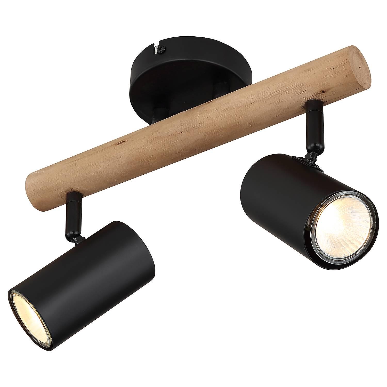 3-flame ceiling spotlight Herti Iron Eucalyptus 1