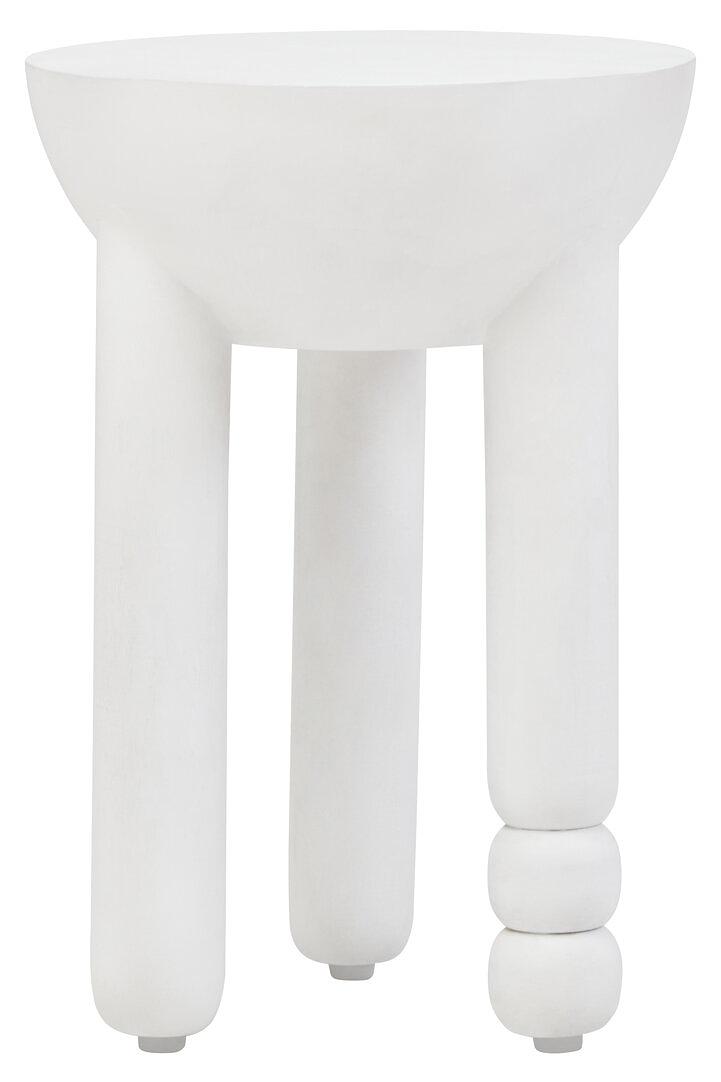 Walsa Tünchen Round Side Table Mango Wood White 1