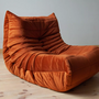 Togo Armchair Velvet Amber Orange 6