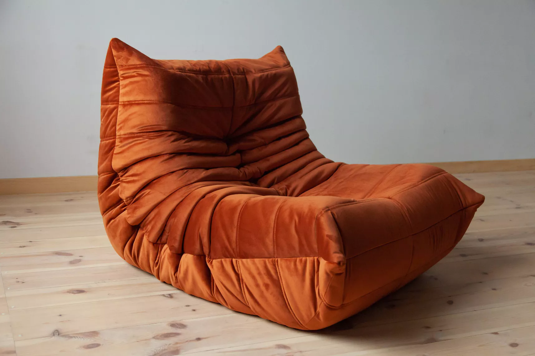 Togo Armchair Velvet Amber Orange 6