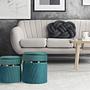 2x Hocker Zora Samt Petrol 2