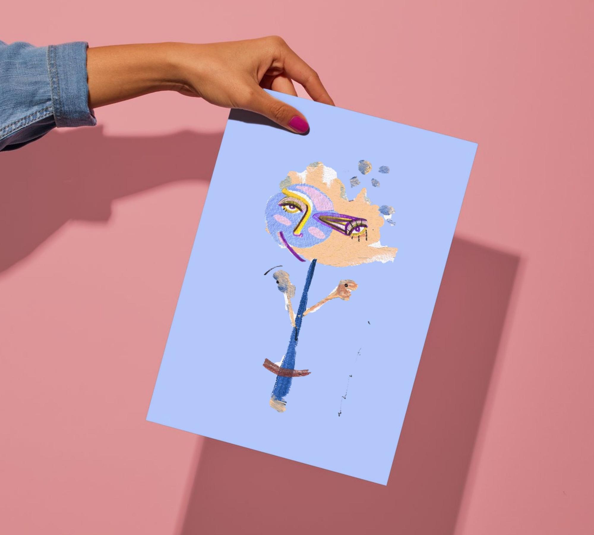 Lluna Flower Kunstdruck Mehrfarbig 3