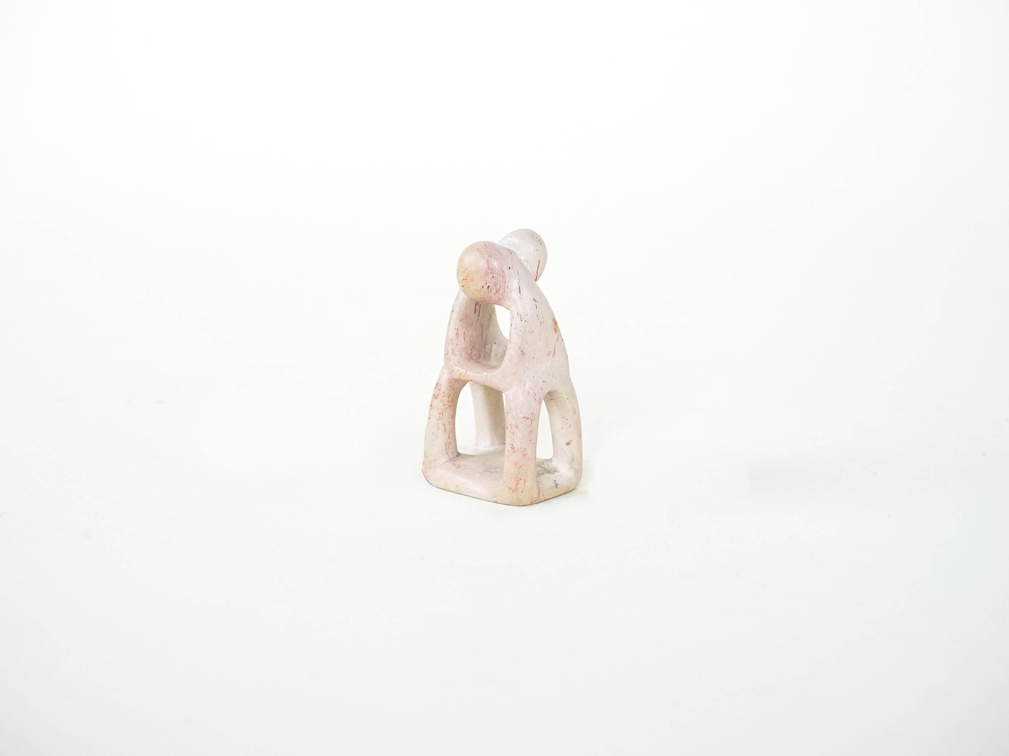 Abstrakte Skulptur Creme 1980er Jahre 3