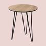 Round side table Oak decor Brown Black 0
