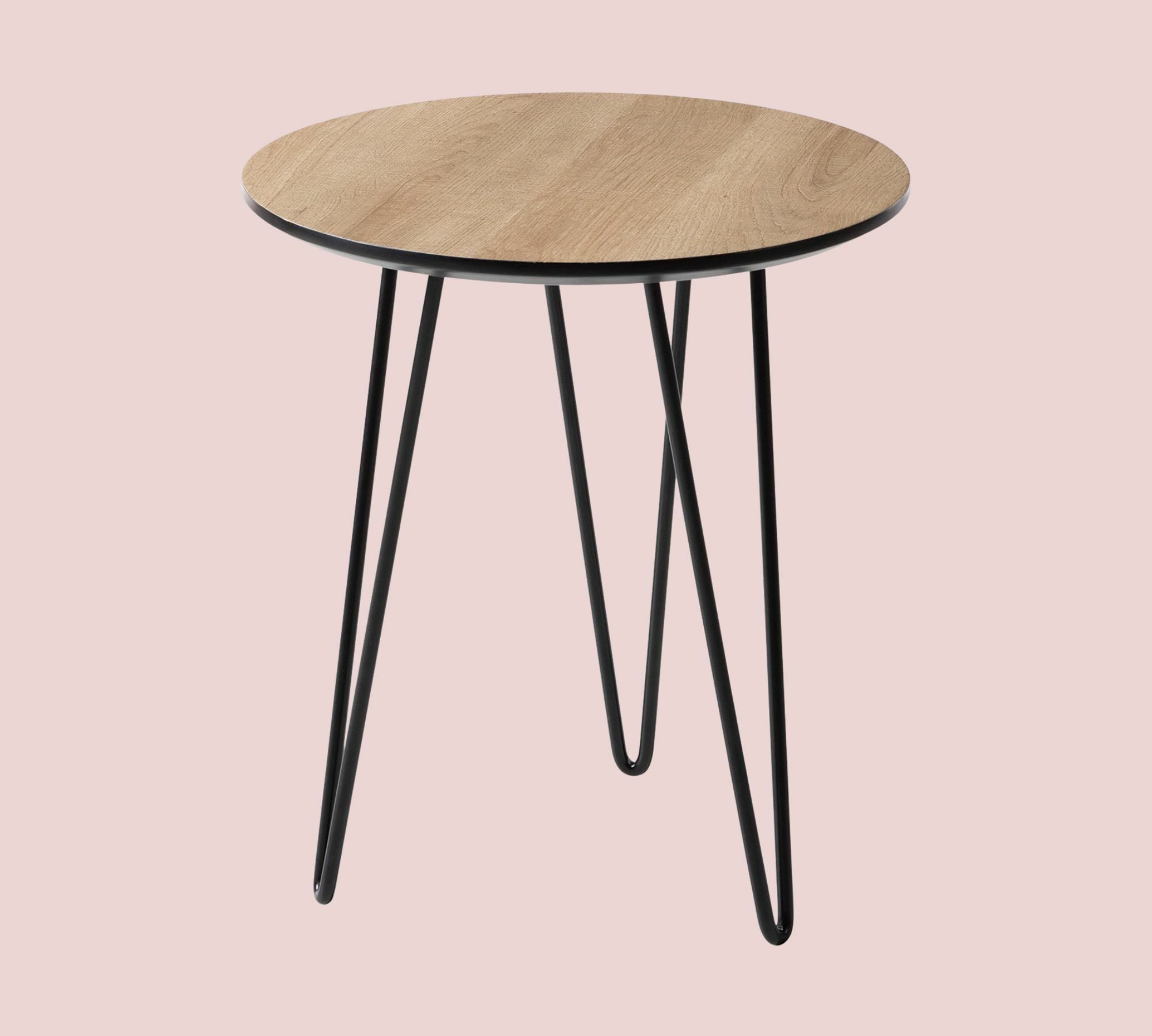 Round side table Oak decor Brown Black 0