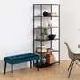 Polsterbank Samt Metall Blau 1