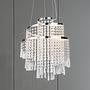 1-Flame Pomp Type A LED Chandelier Iron Acrylic Glass Silver 1
