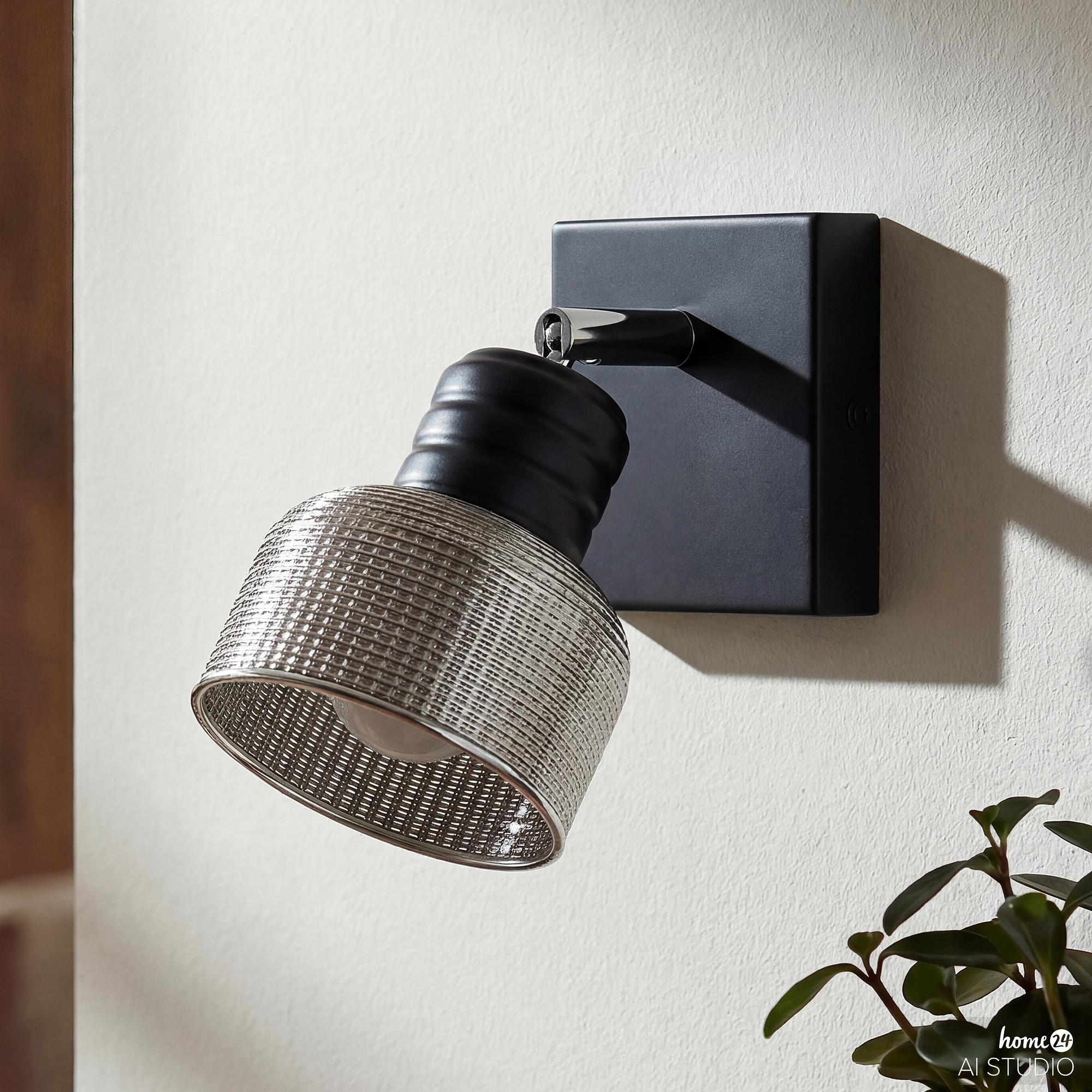 Wall lamp ALGA 1-Light Smoked glass Iron 1