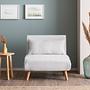 Foldable Sofa Bed 1-Seater White 2