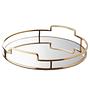 Tablett ART DECO Aluminium / Glas Gold 1