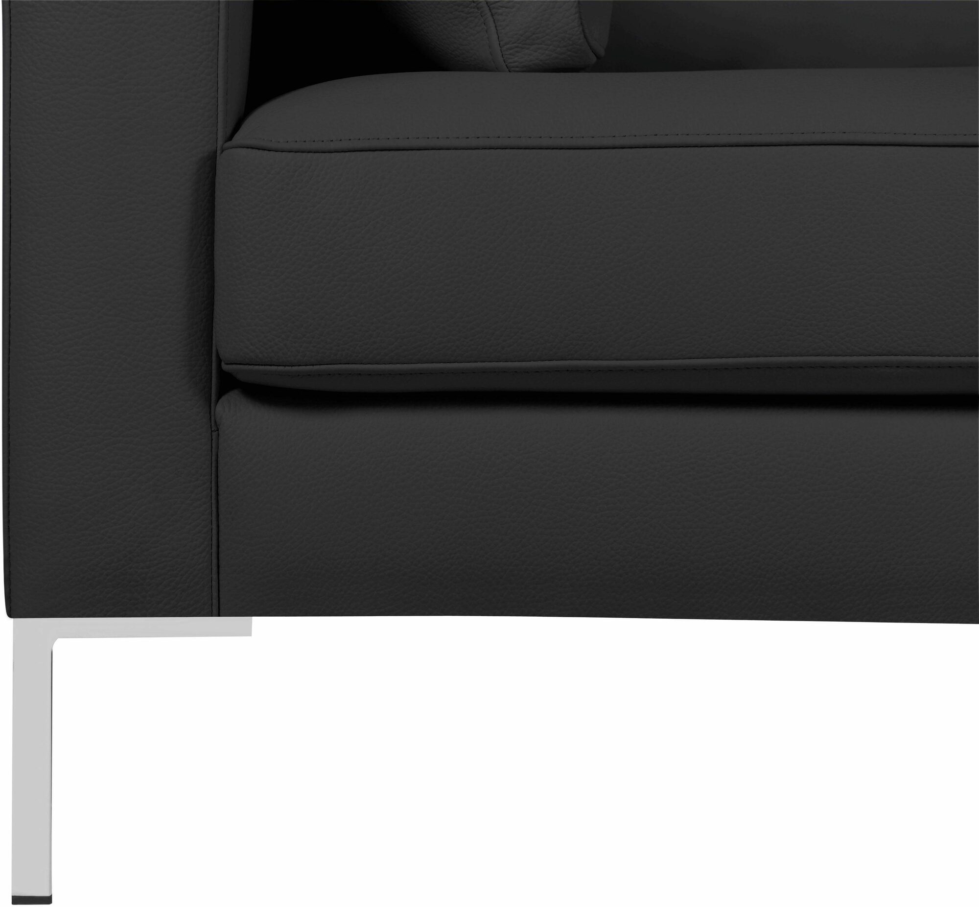 Marinus Sofa 2-Sitzer Leder Metall Dunkelgrau 4