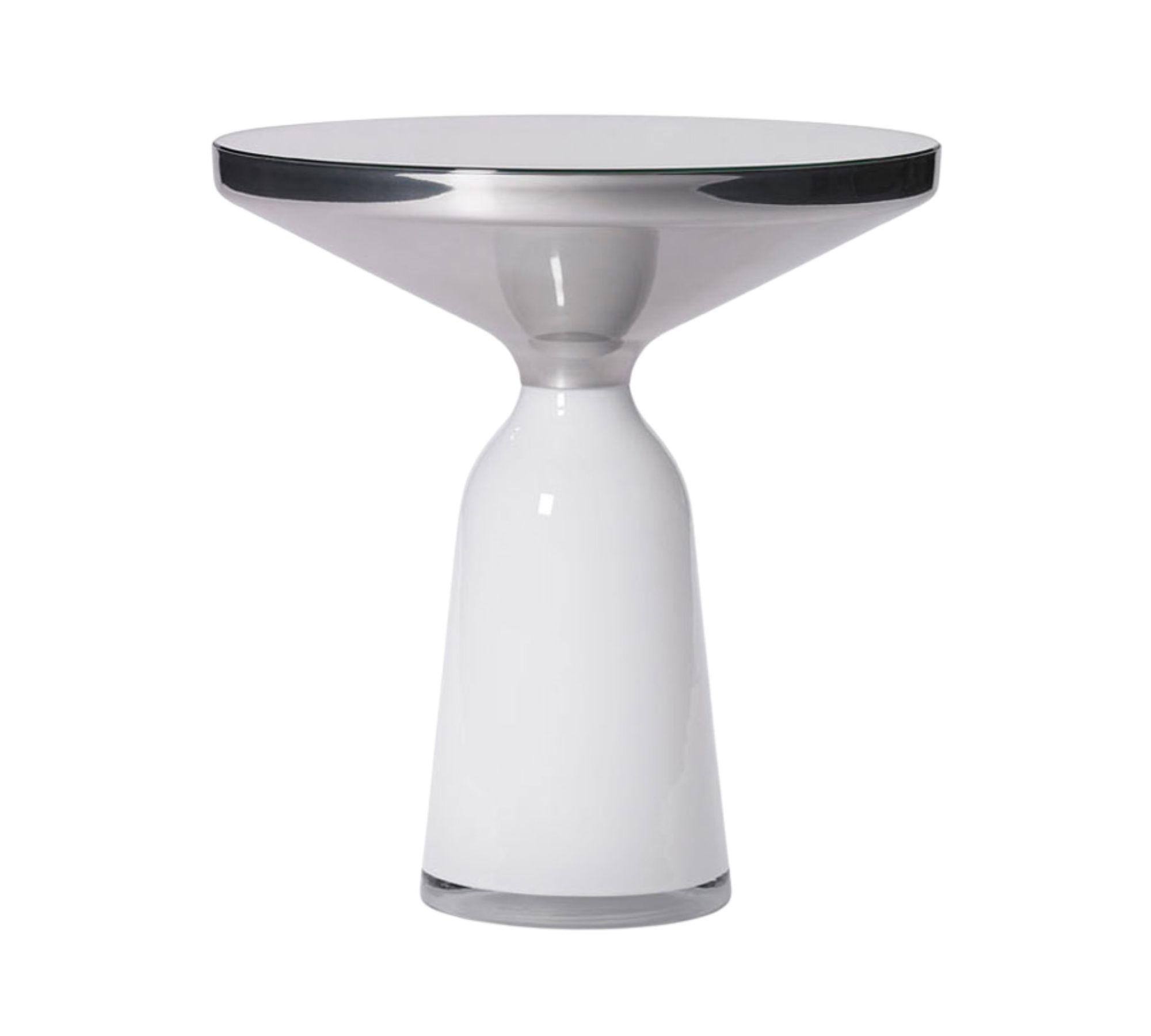 Bell Side Table Metall Weiß 1