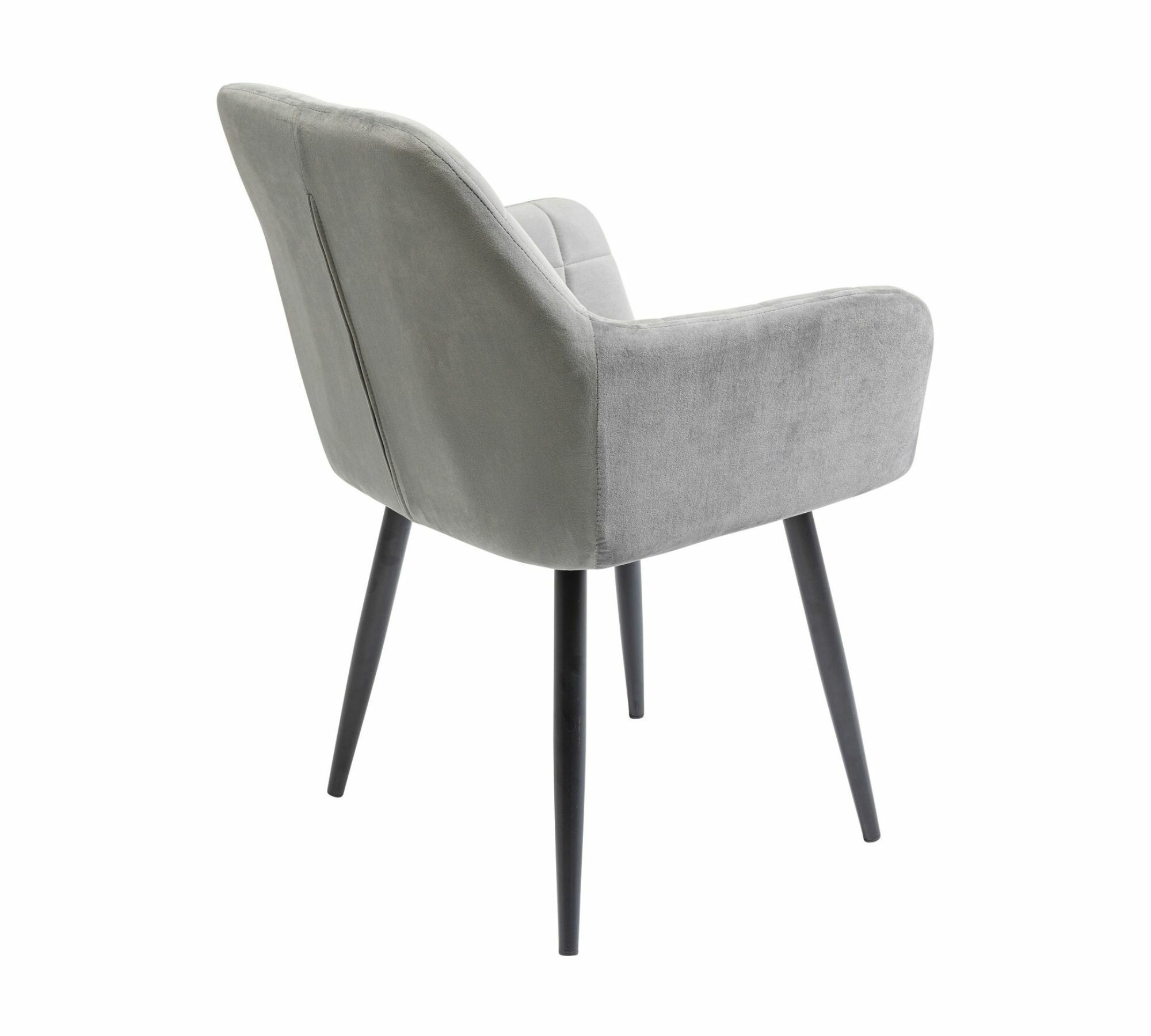 Armlehnstuhl Gesteppt Samt Grau  3