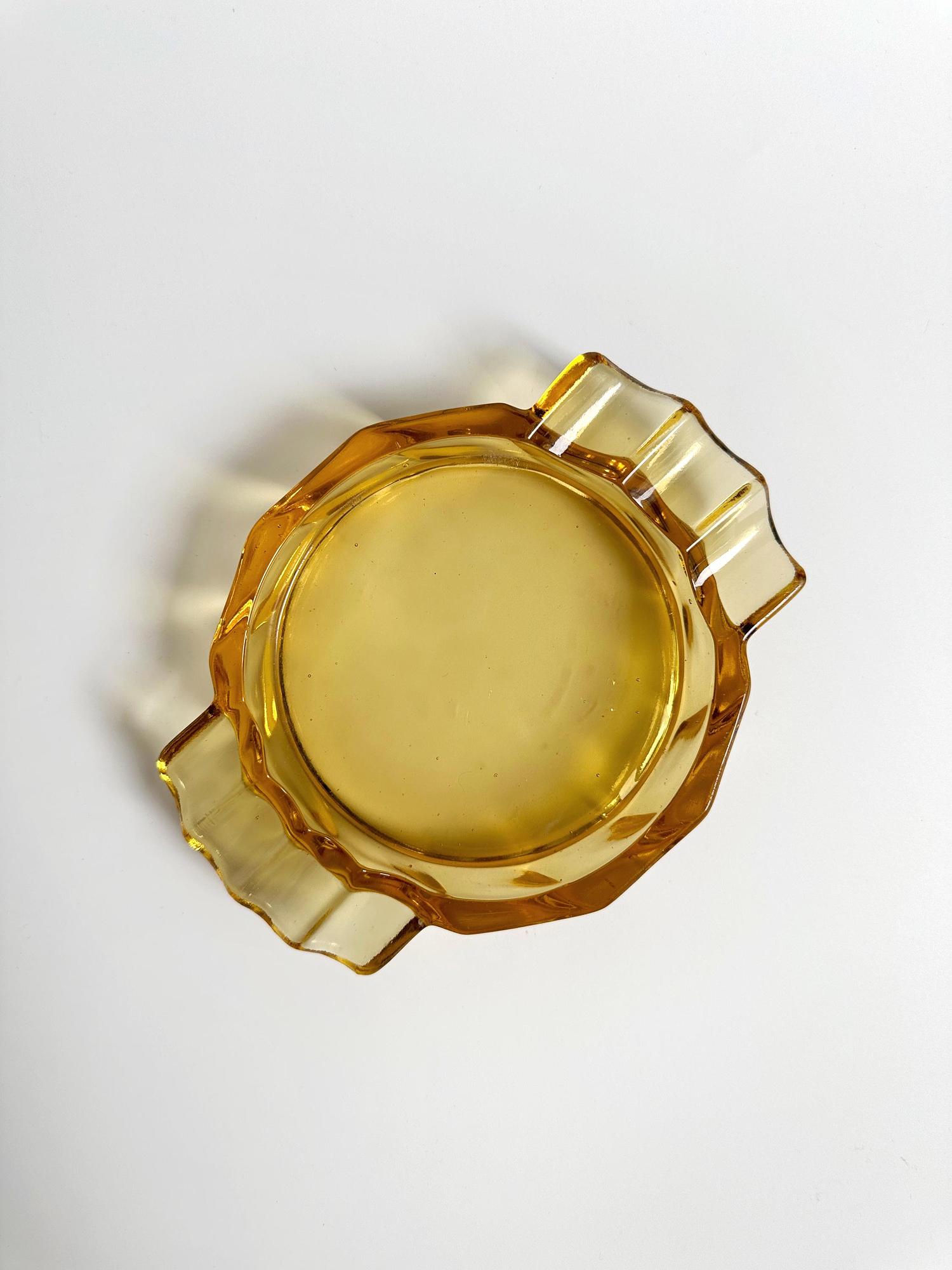 Vintage Art Deco Ashtray Yellow 1930s 6