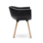 Tulip S Sedia con braccioli Plastica Legno Nero 2