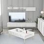 Lyon 3 Living room furniture set Wood veneer White Gold 1