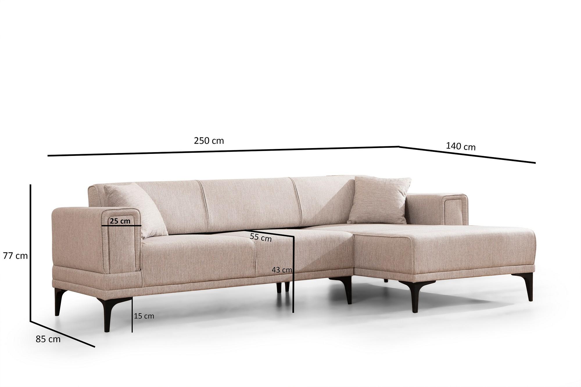 Horizon Ecksofa Rechts Hellbraun 6