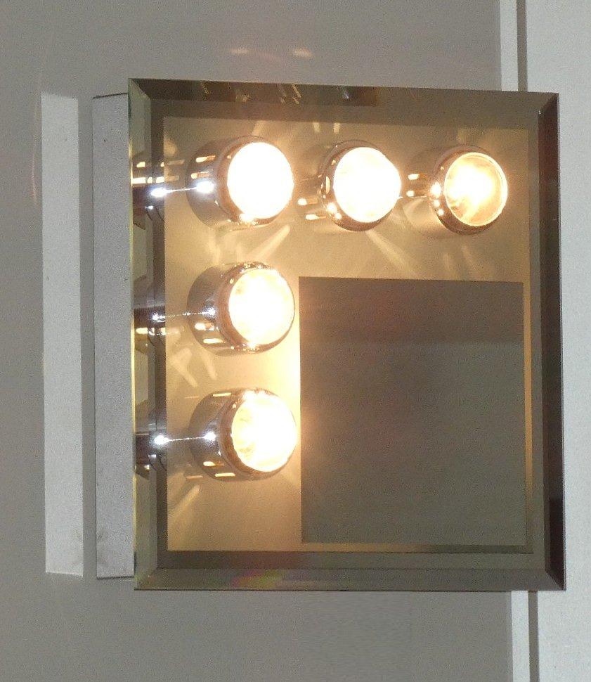 Wall lamp with mirror steel 1970s 8