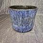 Vintage Blumentopf Keramik Blau 2