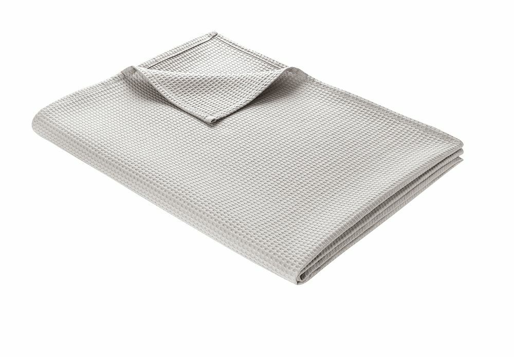 Leichte Decke aus Waffelpiqué 100% Baumwolle Hellgrau 0