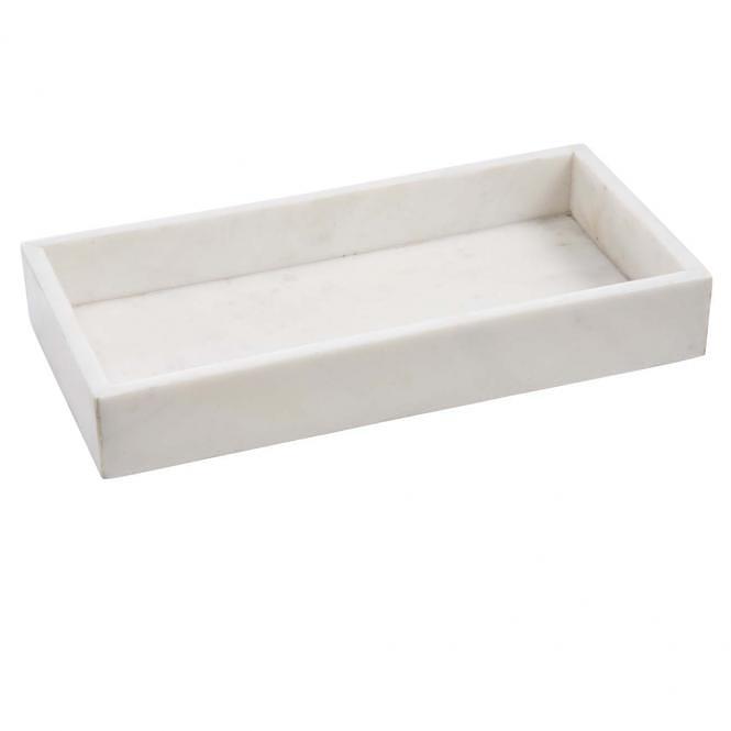 Marble tray Rectangular White 1
