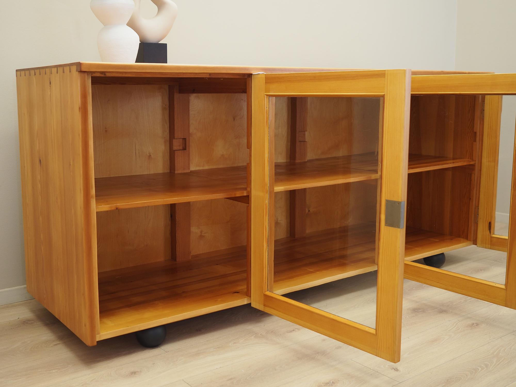 Display cabinet pine wood 1980s 3