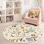 Jungle road maps Children's rug Multicoloured ⌀120cm 2