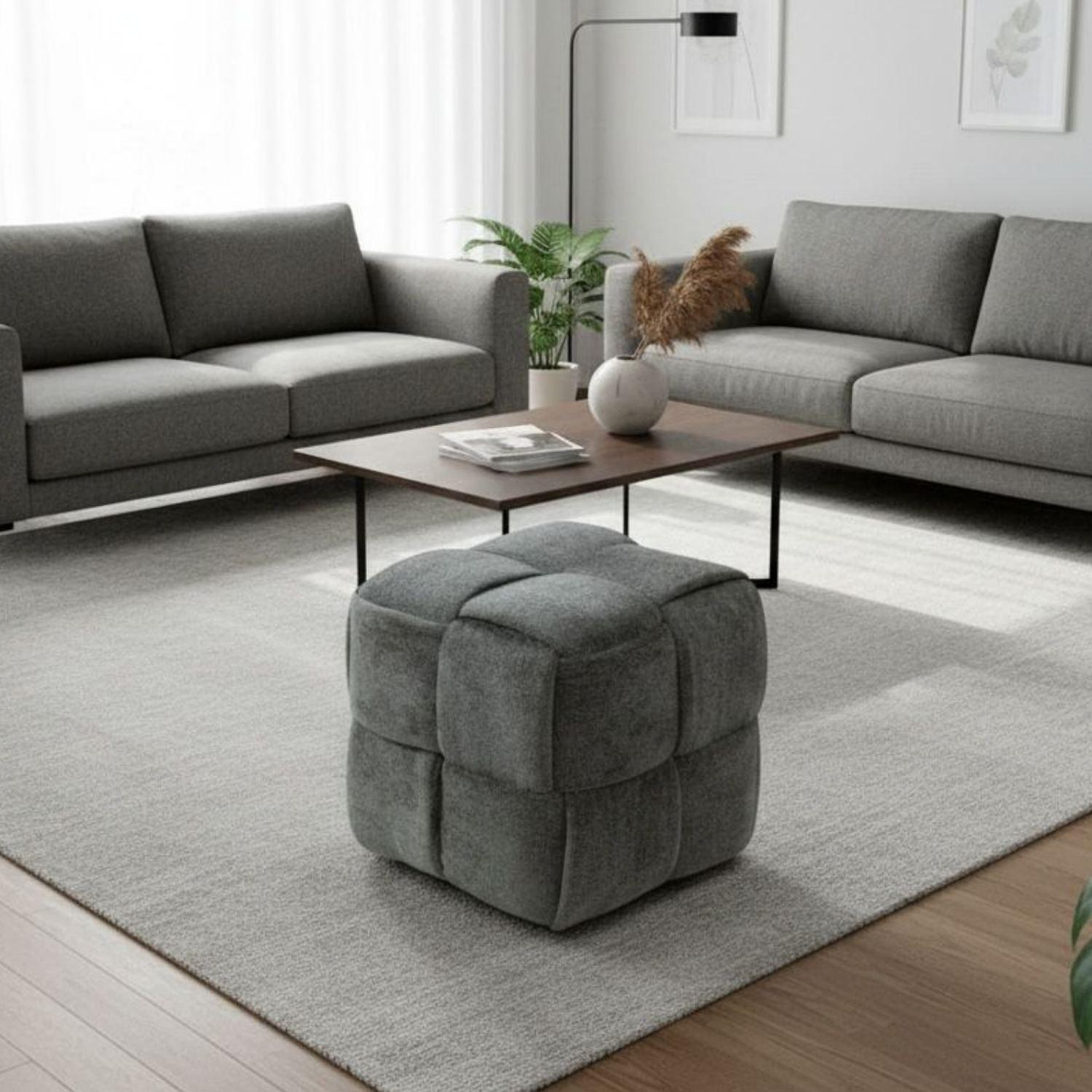 Knitting Hocker Grau 1