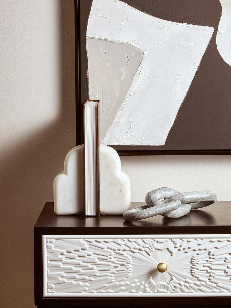 2x Savio Bookends Marble White 0