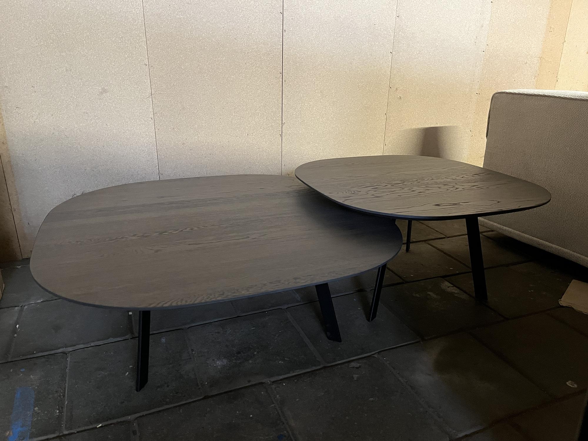 Bagutta 2x Salontisch-Set Eichenholz Metall Braun 2