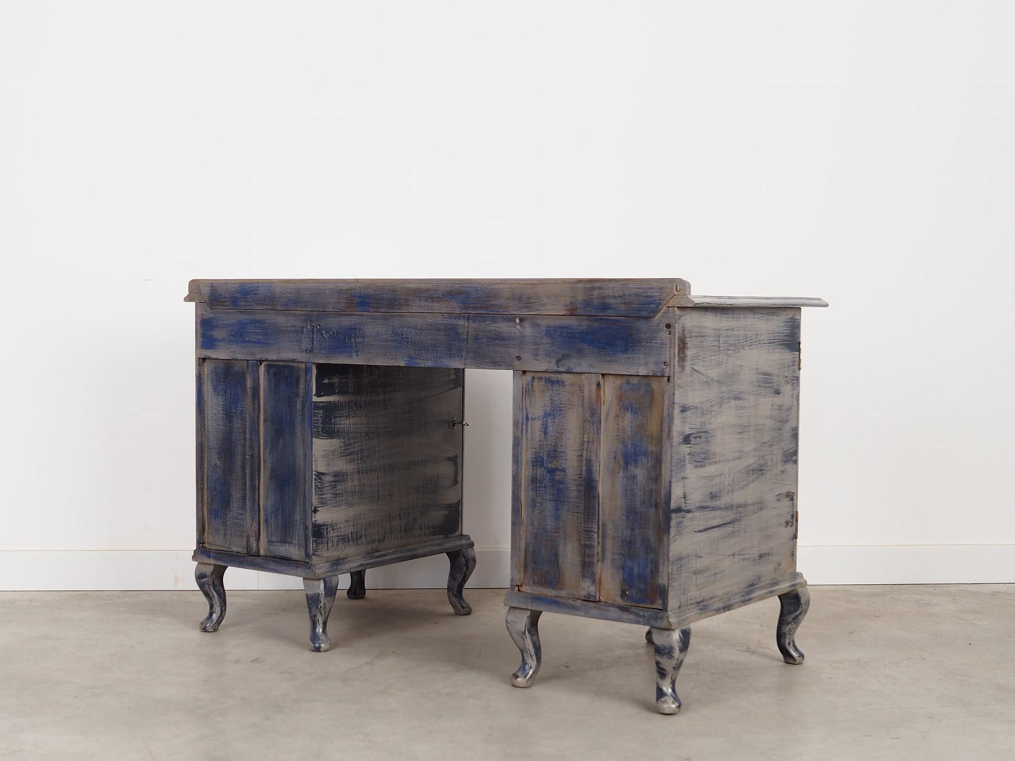 Vintage desk Pine grey 1960s 14