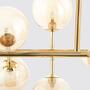10-Flammige LED-Pendelleuchte Rauchglas Gold 4