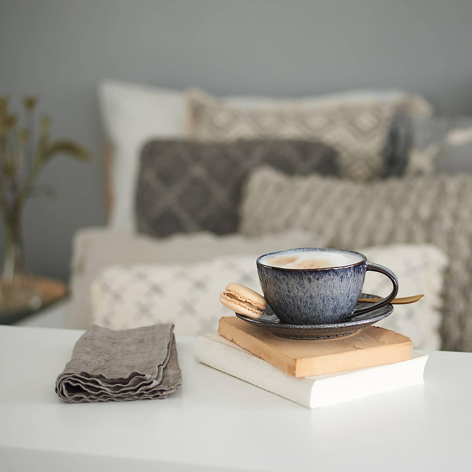 Matera Keramiktasse 4er-Set Keramik Anthrazit 180ml 2