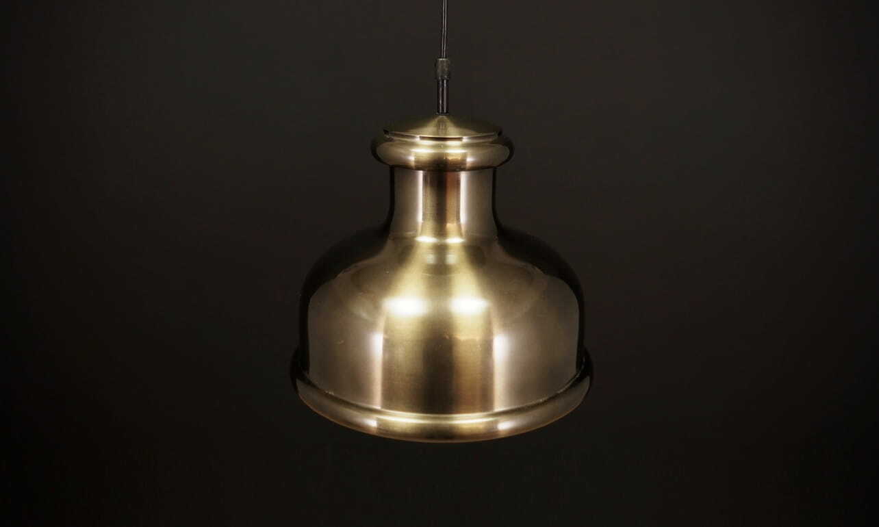 Vintage pendant lamp metal gold 1970s 2