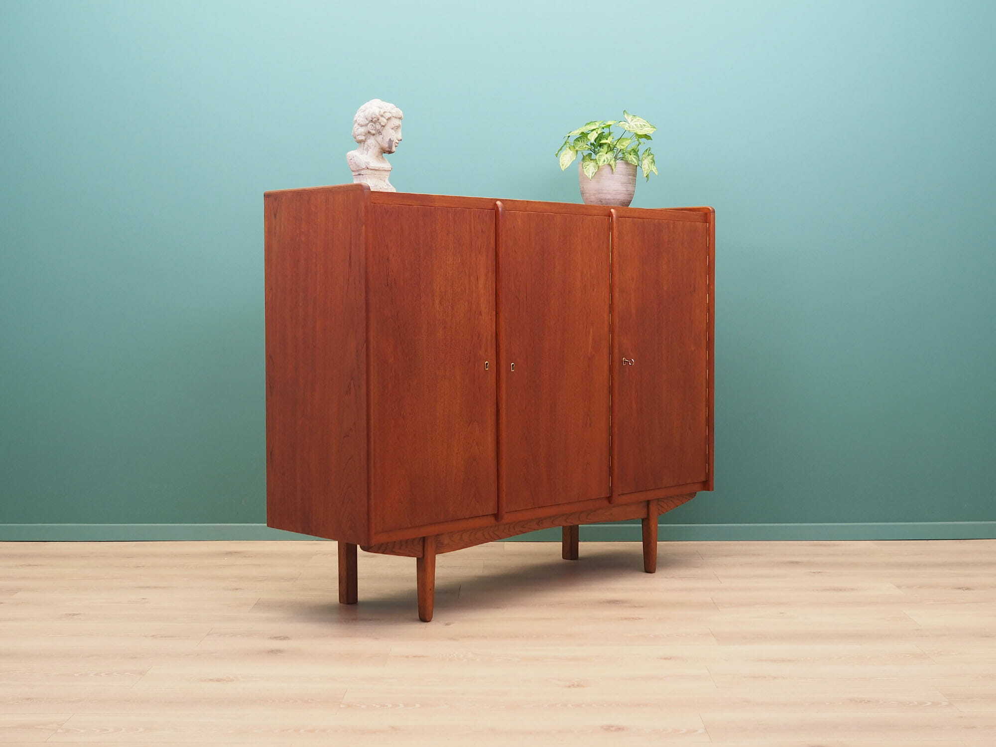 Vintage Highboard Teakholz Braun 1960er Jahre 4