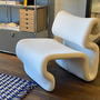 Easy Chair Sessel Stoff Metall Weiß  1