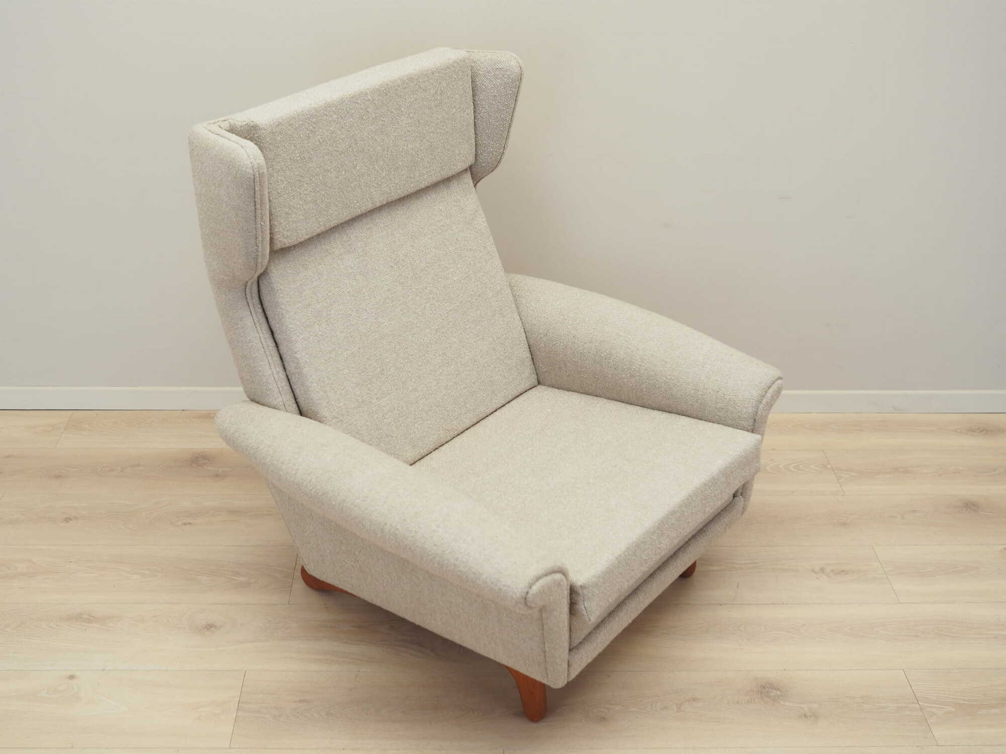 Vintage armchair Teak textile grey 1960s 7
