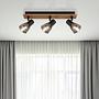 3-Flammig Deckenstrahler Claude Farbglas Eisen Beige 2