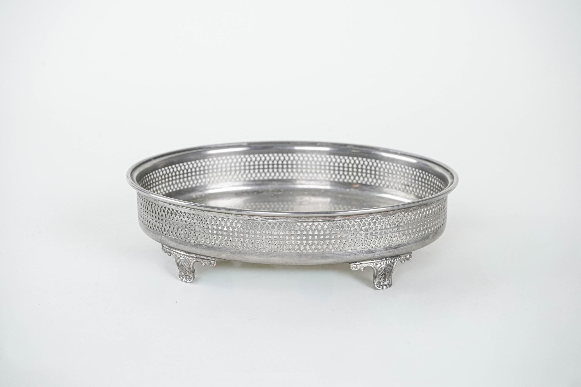 Tablett Metall Silber 2