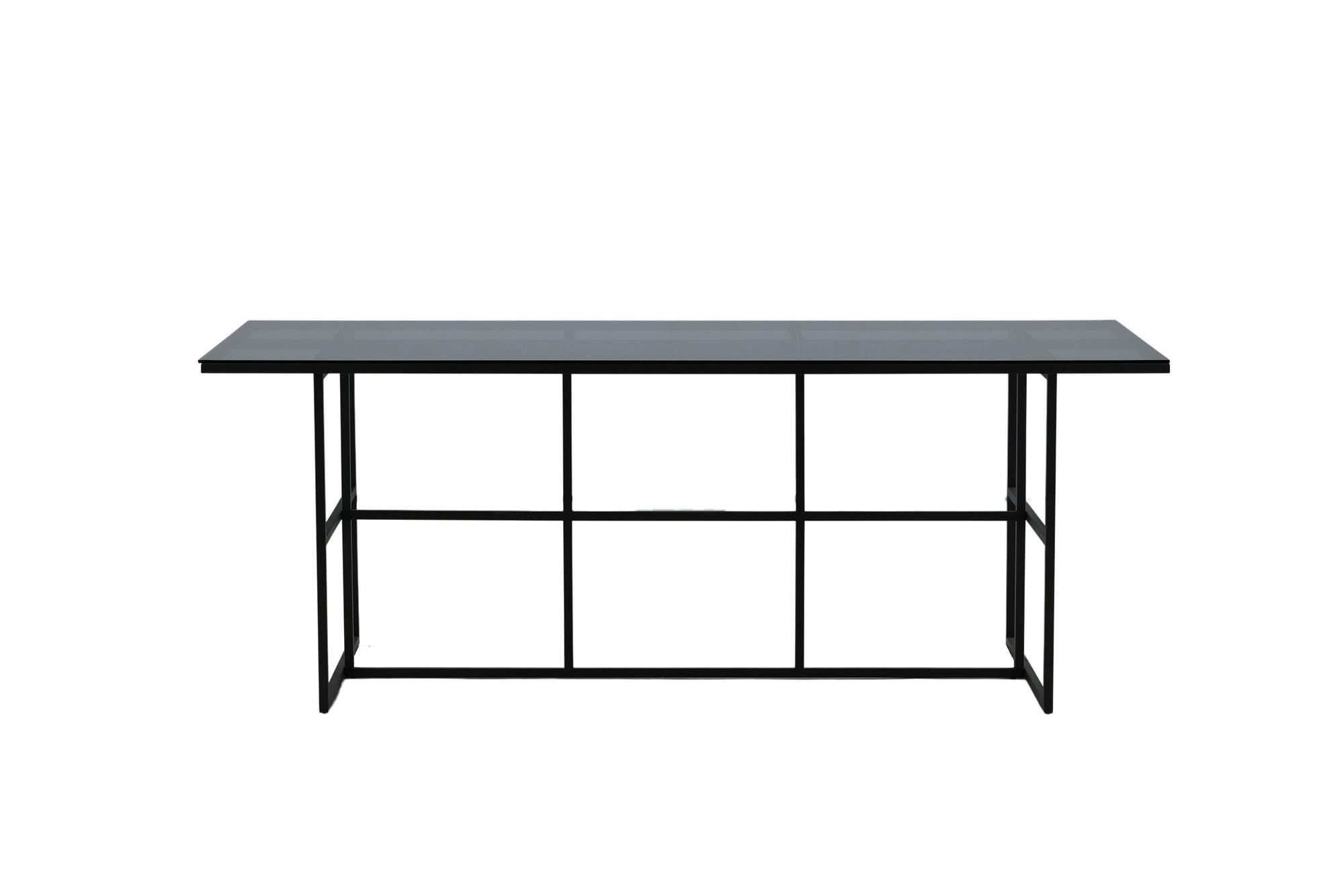 Leif Dining Table Black Smoked Glass 6