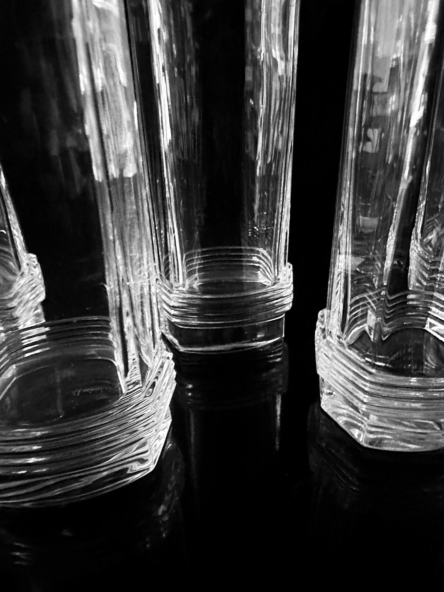 6x Vintage Highball Drinking Glasses Crystal 6