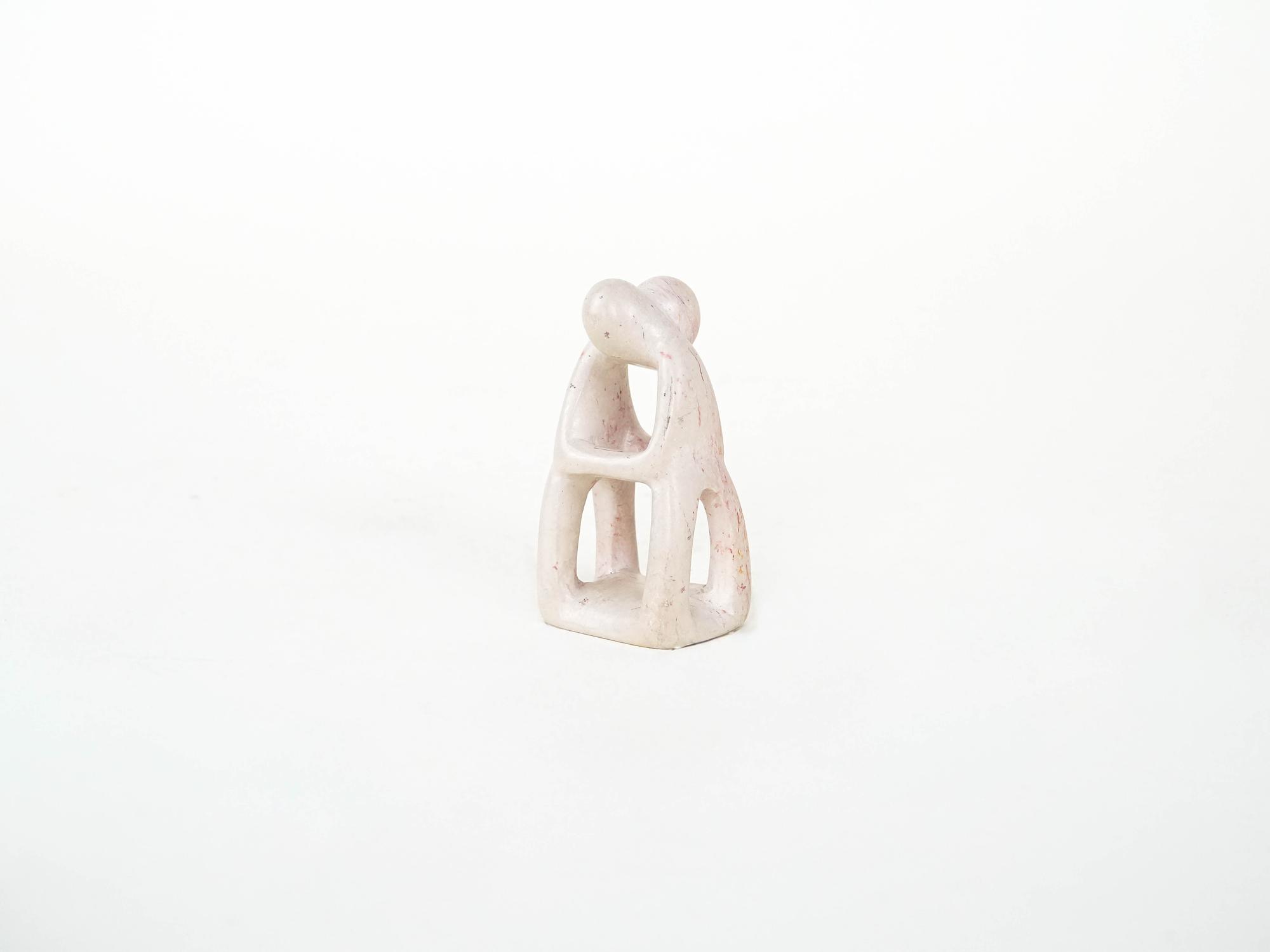 Abstrakte Skulptur Creme 1980er Jahre 4