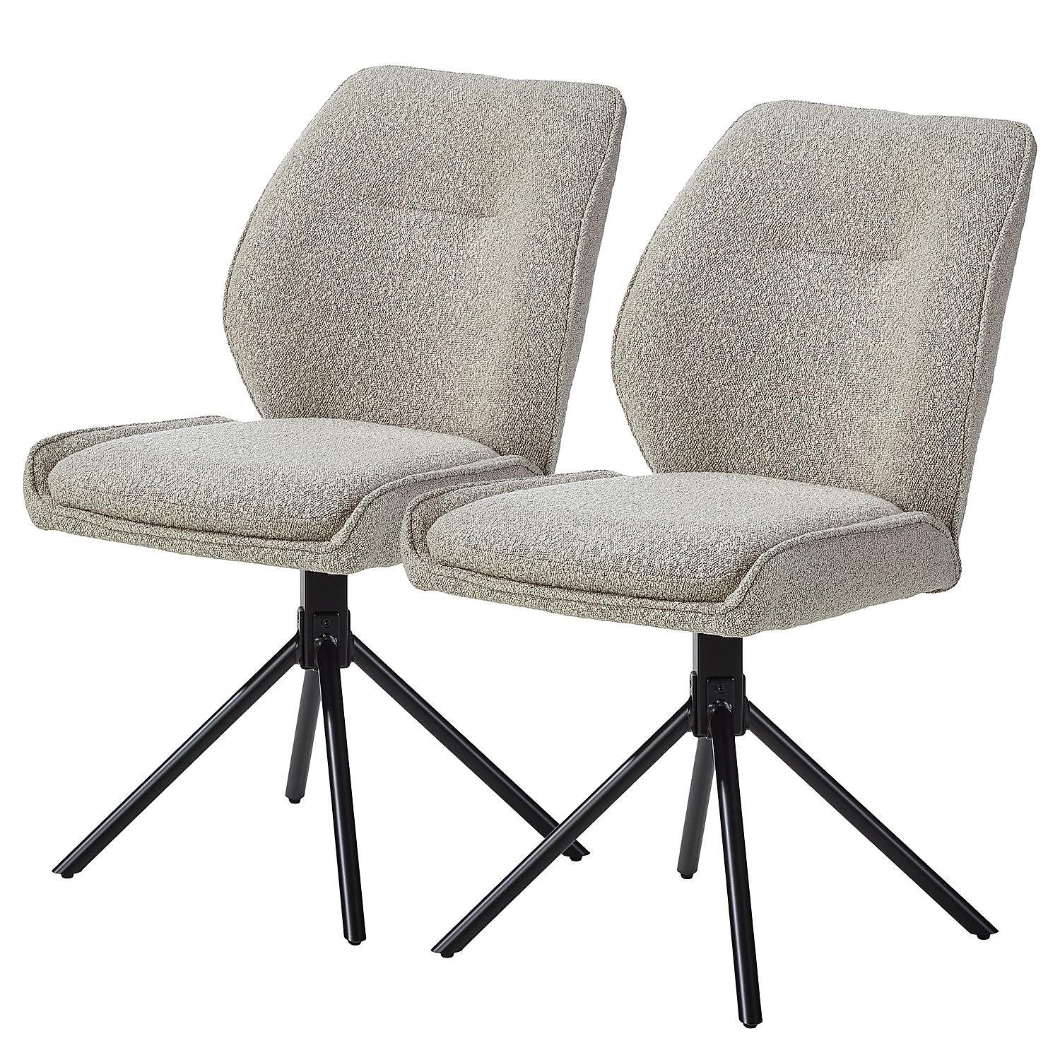 Mollvika Dining Chair Set of 2 Grey Bouclé  1