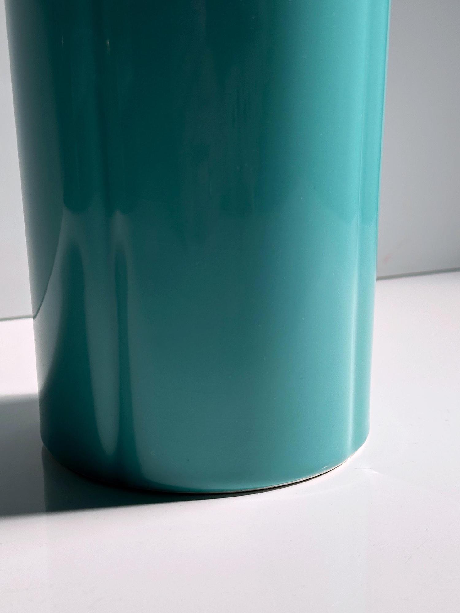 Vintage Vase Türkis 1970er Jahre 4