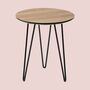 Round side table Oak decor Brown Black 1