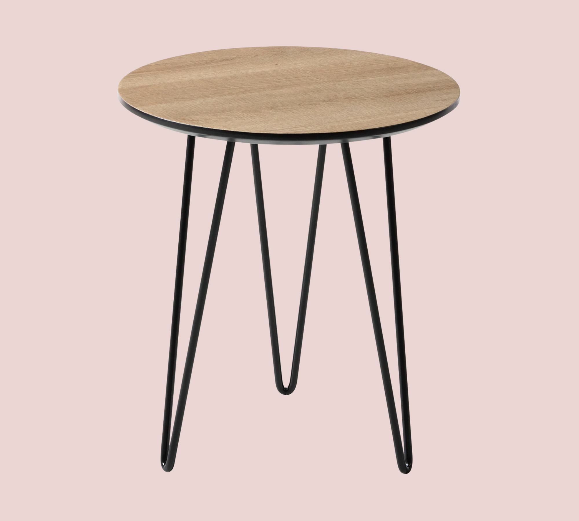 Round side table Oak decor Brown Black 1