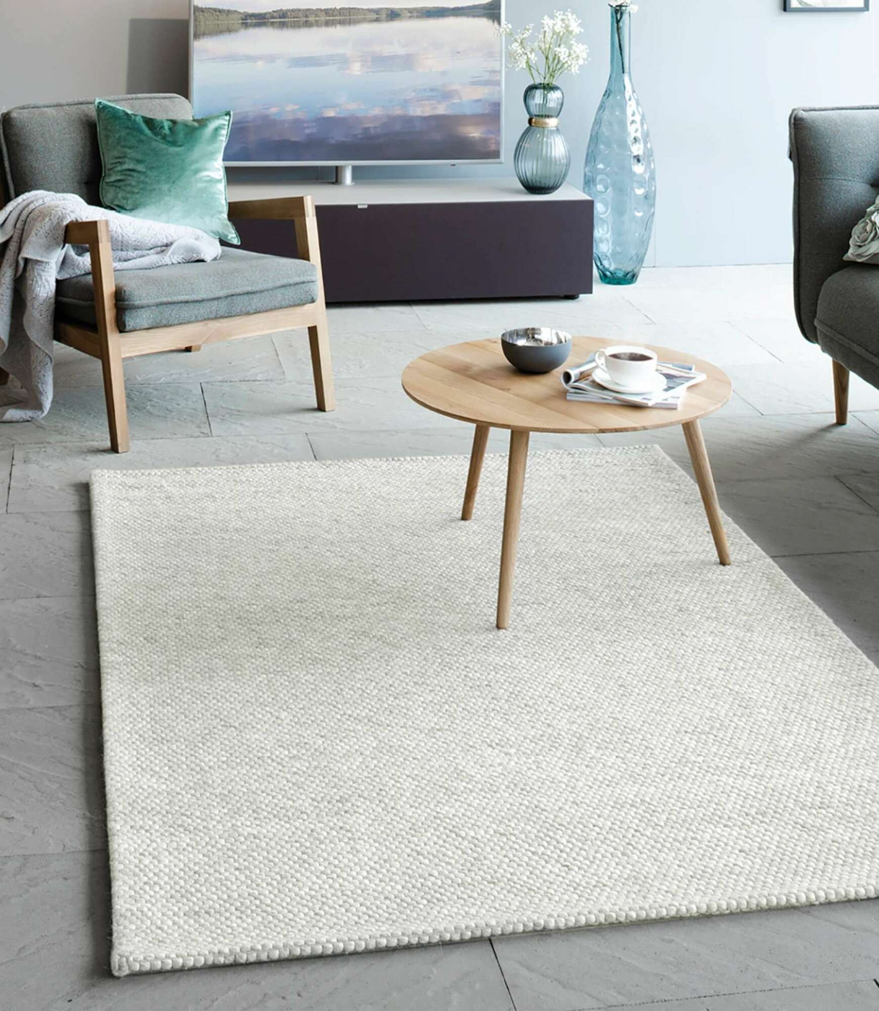 Teppich Mischgewebe Creme 160 cm x 230 cm 3
