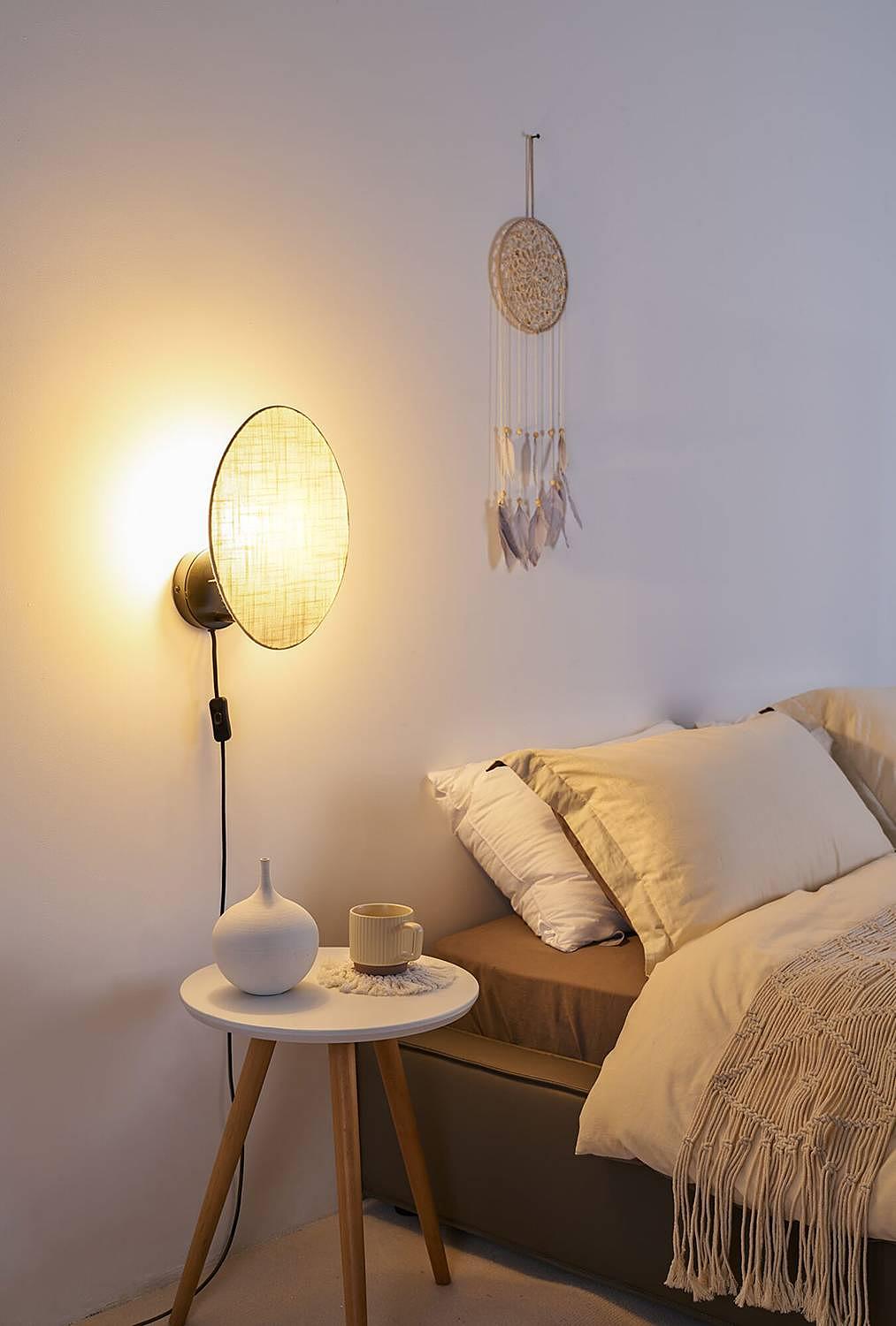 Boho Dream Wall Light Metal Textile Beige 1-bulb 1