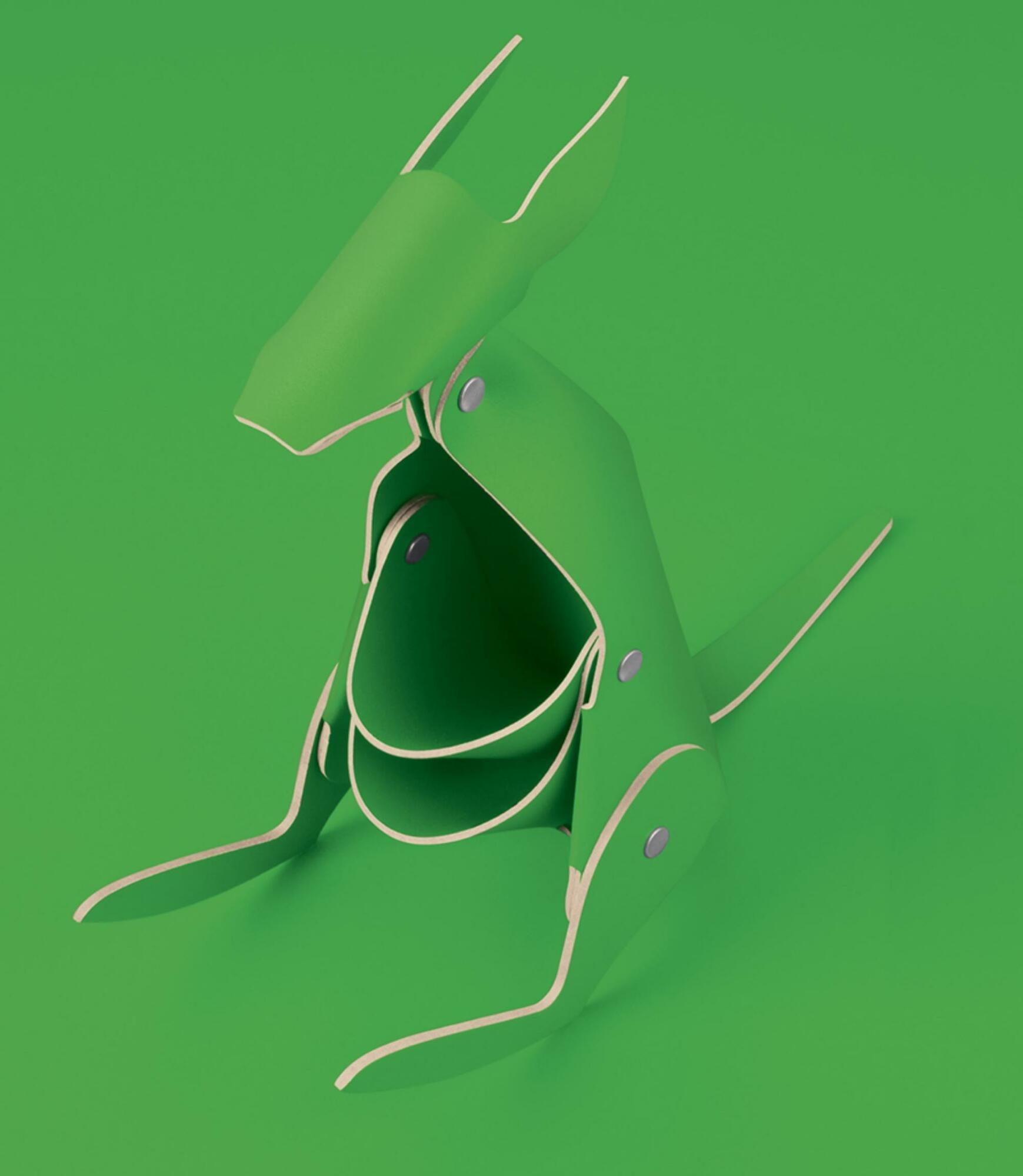 Känguru Schreibtischhelfer aus 100% Recyceltem Leder Grün 1
