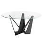 Round dining table Glass/Black steel Ø 150cm 0
